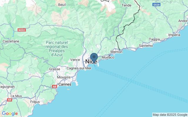 Kaart met locatie Nice